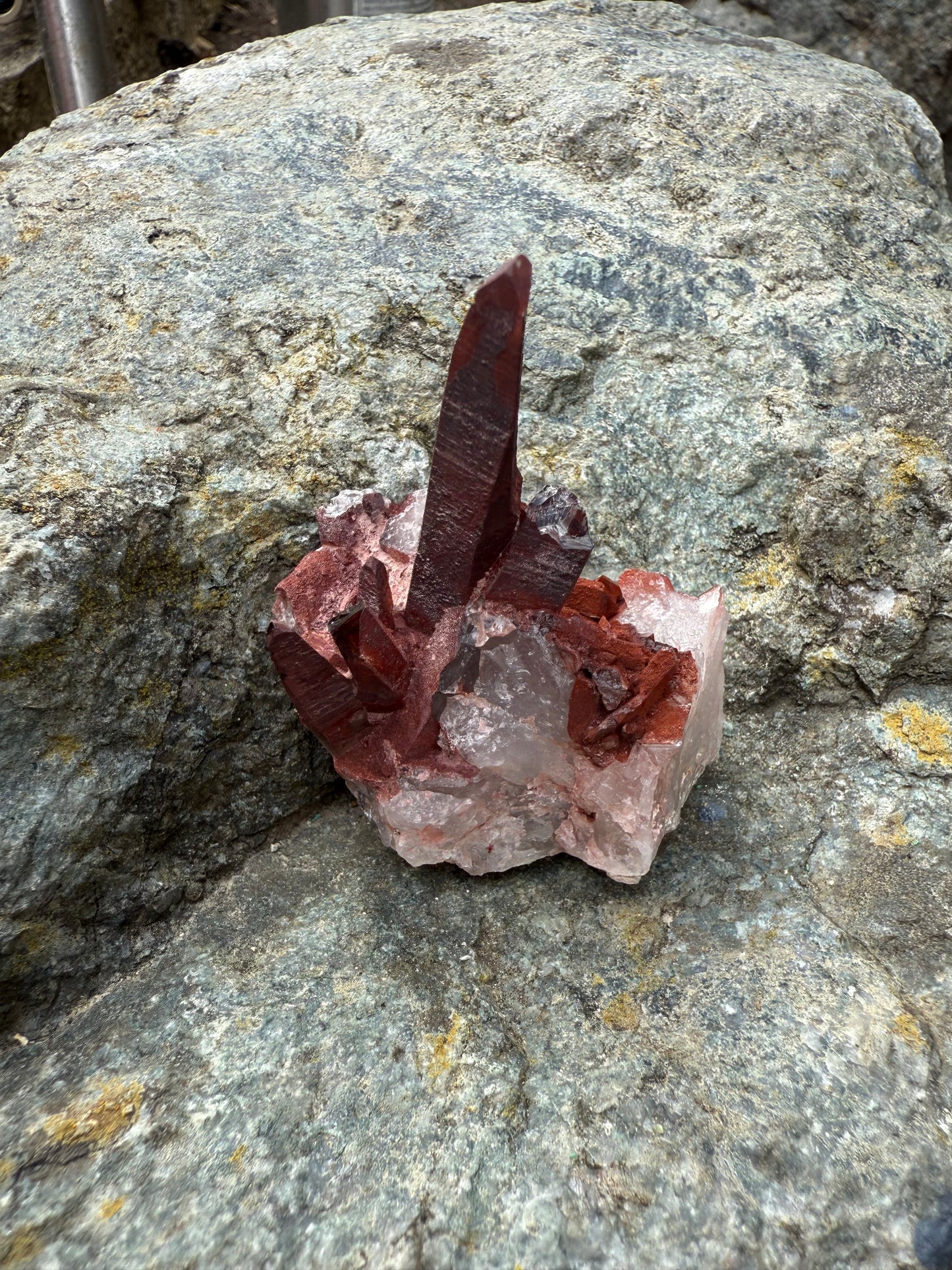 Red Hematite Quartz Cluster