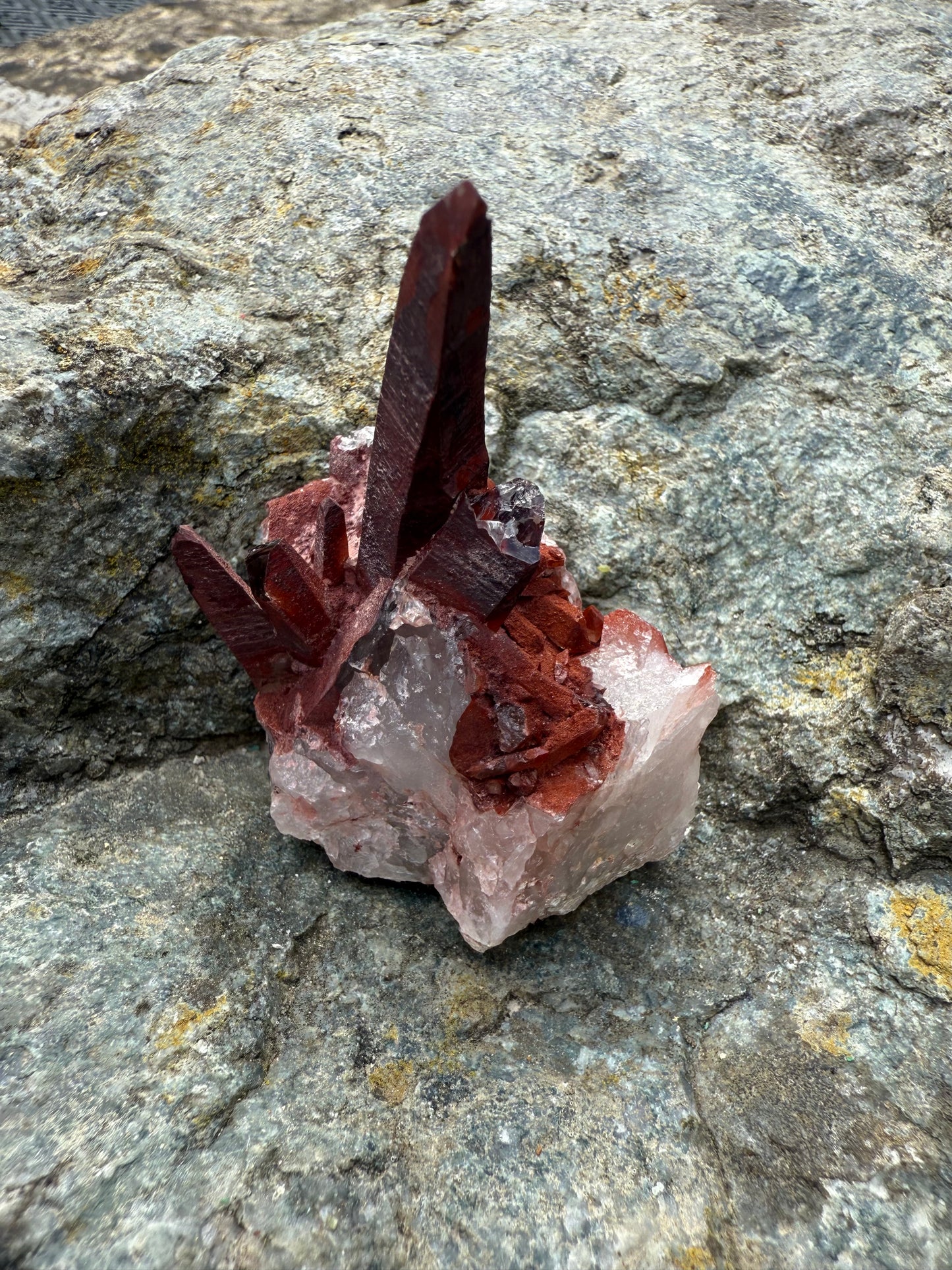 Red Hematite Quartz Cluster